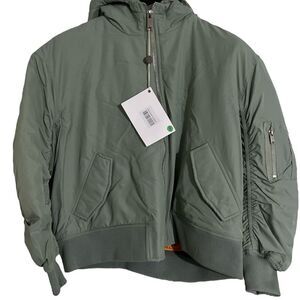 Topshop Olive Bomber Jacket